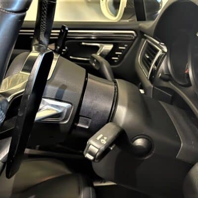 spacershop steering wheel spacer installed on a Porsche Macan