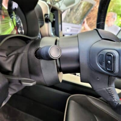 Ram 5 steering wheel spacer installed side view